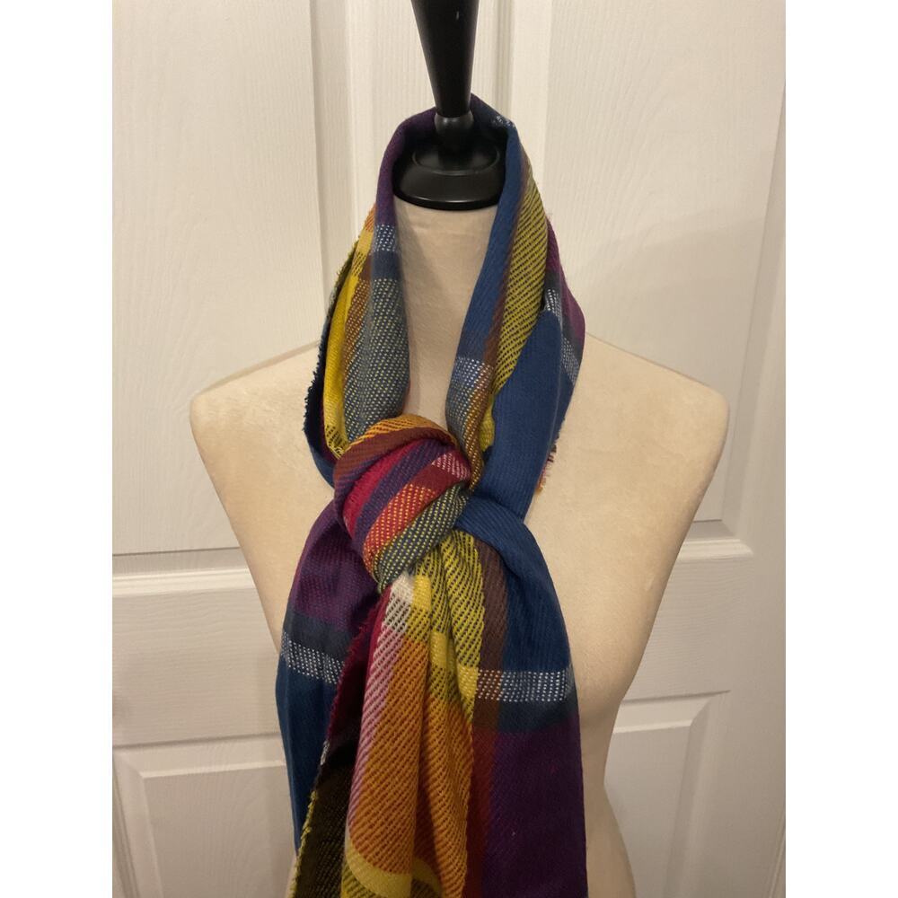 Koln Fashiuns 100% Cashmere Hand Tailored Multicolored Scarf - Picture 6 of 7